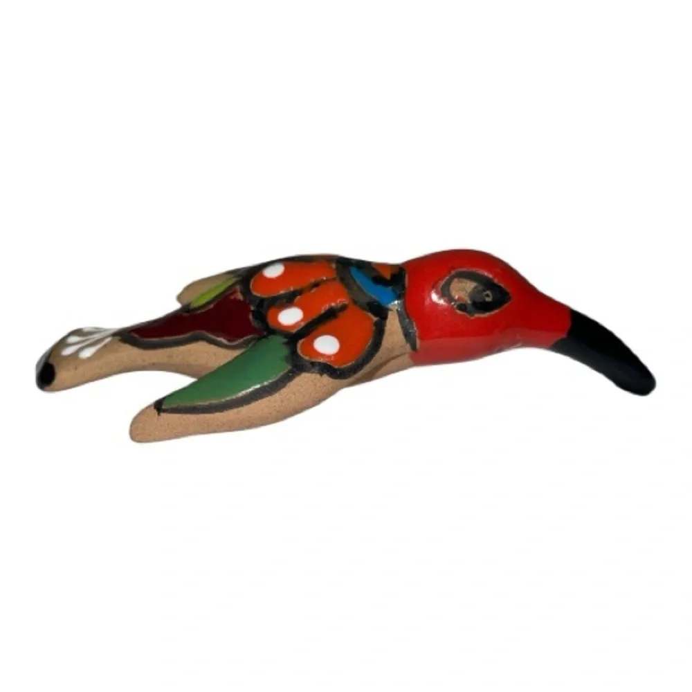 Talavera Style Mexico Vibrant Multicolor Ceramic Bird Figurine Folk Art - Picture 3 of 4